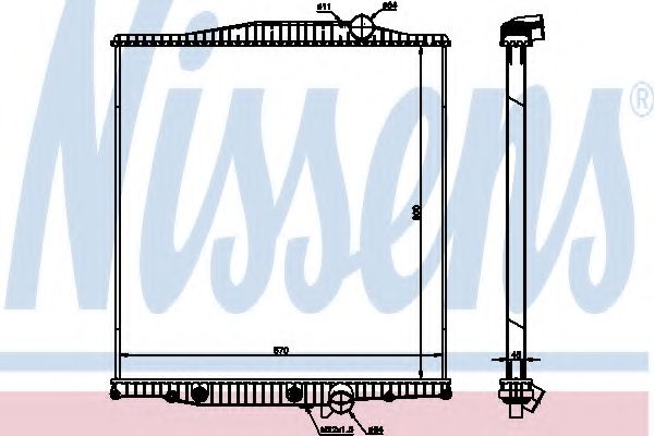 Радиатор, охлаждение двигателя NISSENS 654720