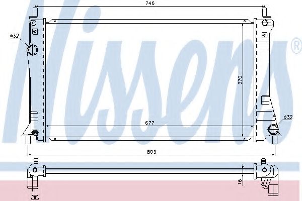 Радиатор, охлаждение двигателя NISSENS 68528