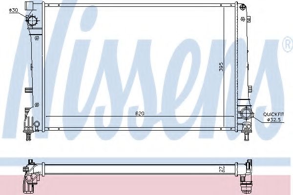 Радиатор, охлаждение двигателя NISSENS 617863