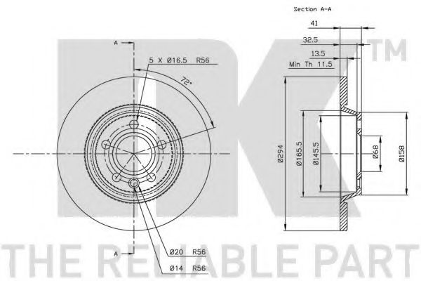Тормозной диск NK 202552