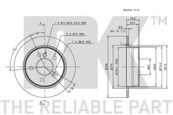 Тормозной диск NK 203307