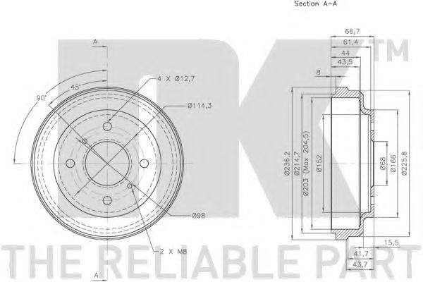 Тормозной барабан NK 252221