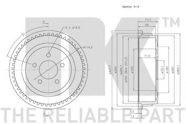 Тормозной барабан NK 259302