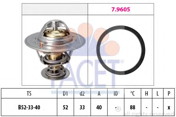 Термостат, охлаждающая жидкость FACET 7.8537