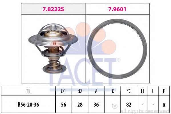 Термостат, охлаждающая жидкость FACET 7.8728