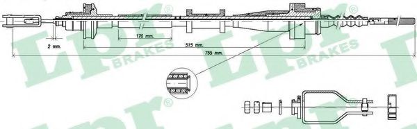 Трос, управление сцеплением LPR C0112C