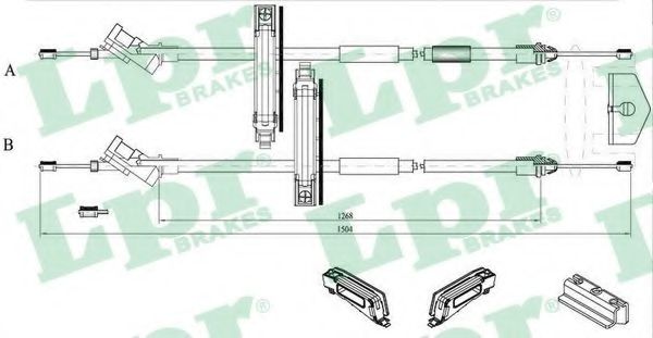 Трос, стояночная тормозная система LPR C0225B
