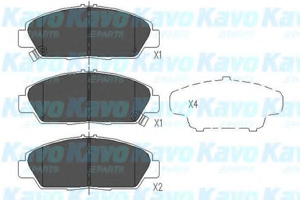 Комплект тормозных колодок, дисковый тормоз KAVO PARTS KBP-2005