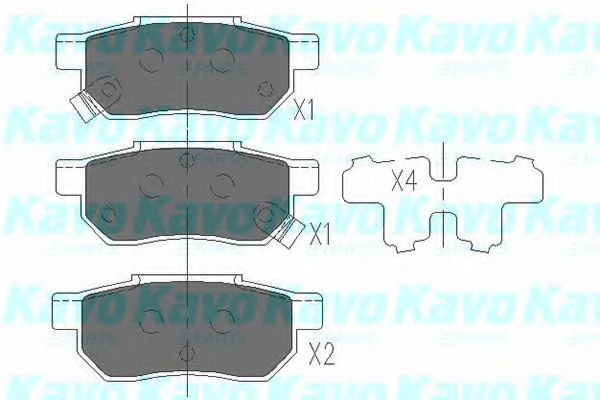 Комплект тормозных колодок, дисковый тормоз KAVO PARTS KBP-2007