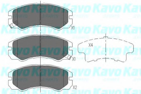Комплект тормозных колодок, дисковый тормоз KAVO PARTS KBP-3501