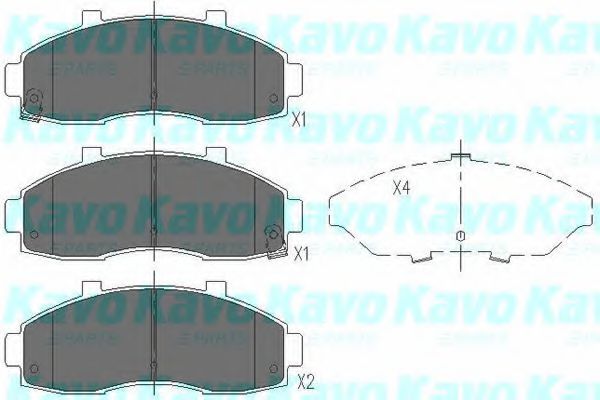 Комплект тормозных колодок, дисковый тормоз KAVO PARTS KBP-4010