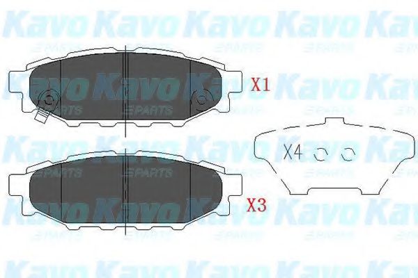 Комплект тормозных колодок, дисковый тормоз KAVO PARTS KBP-8005