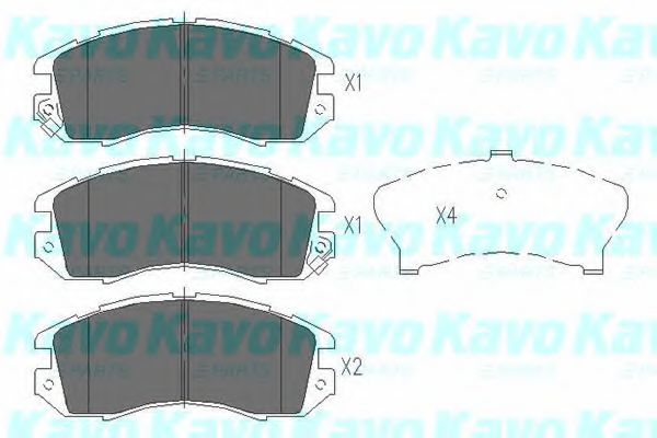 Комплект тормозных колодок, дисковый тормоз KAVO PARTS KBP-8010