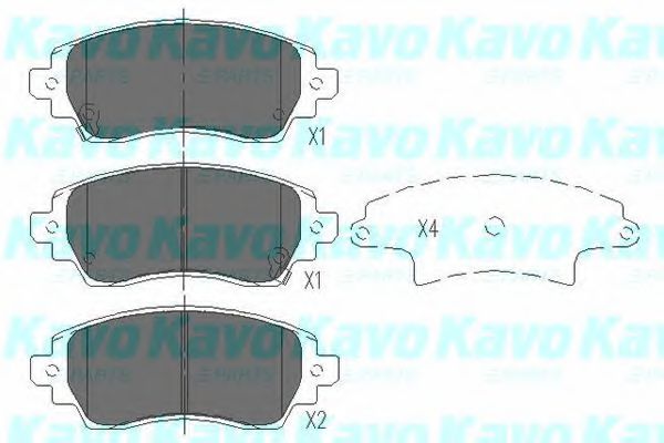 Комплект тормозных колодок, дисковый тормоз KAVO PARTS KBP-9010