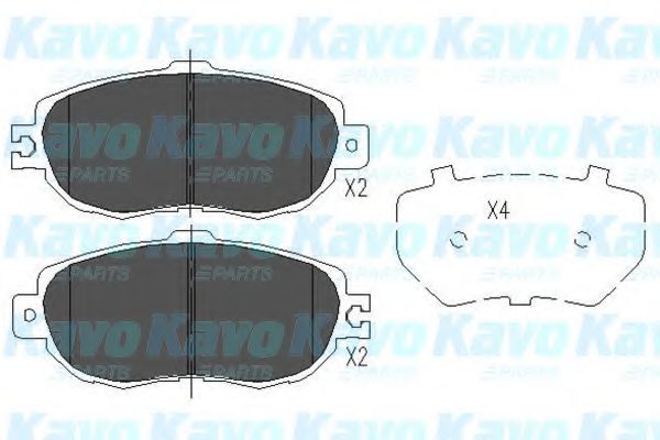Комплект тормозных колодок, дисковый тормоз KAVO PARTS KBP-9046