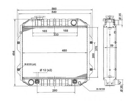 Радиатор, охлаждение двигателя NRF 52258