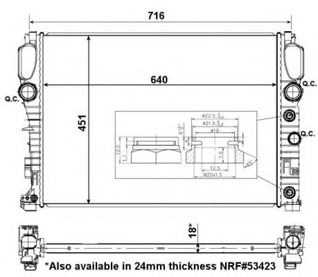 Радиатор, охлаждение двигателя NRF 56076