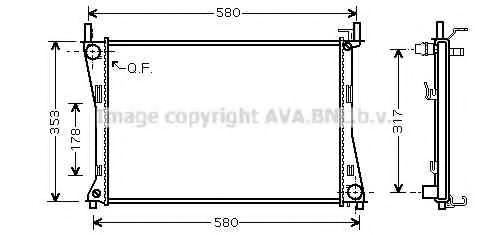 Радиатор, охлаждение двигателя AVA QUALITY COOLING FDA2325