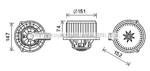Электродвигатель, вентиляция салона AVA QUALITY COOLING HY8434