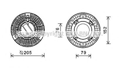 Сцепление, вентилятор радиатора AVA QUALITY COOLING VLC058