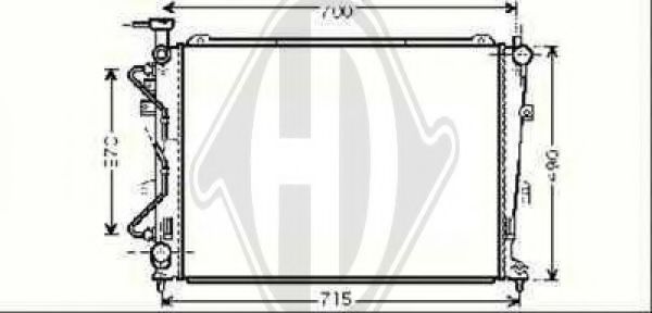Радиатор, охлаждение двигателя DIEDERICHS 8653705