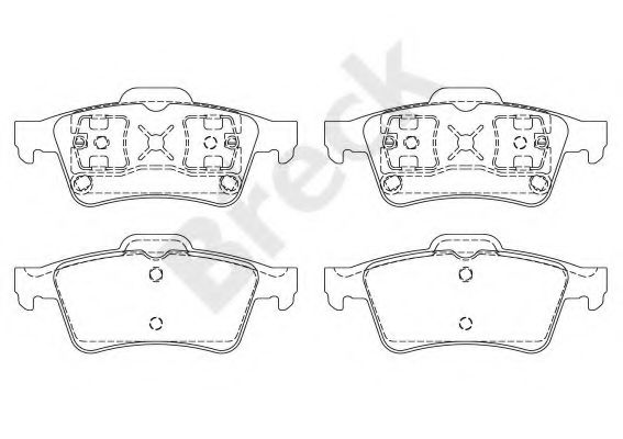 Комплект тормозных колодок, дисковый тормоз BRECK 23482 00 702 00