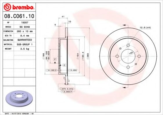 Тормозной диск BRECO BS 6049