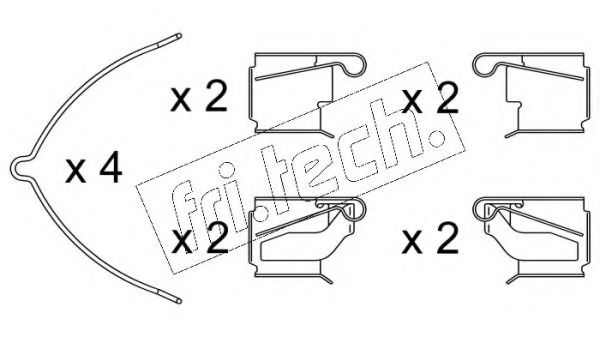 Комплектующие, колодки дискового тормоза fri.tech. KIT.063