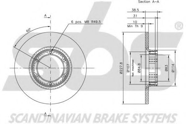 Тормозной диск EURODEAL AUTOPARTS 216