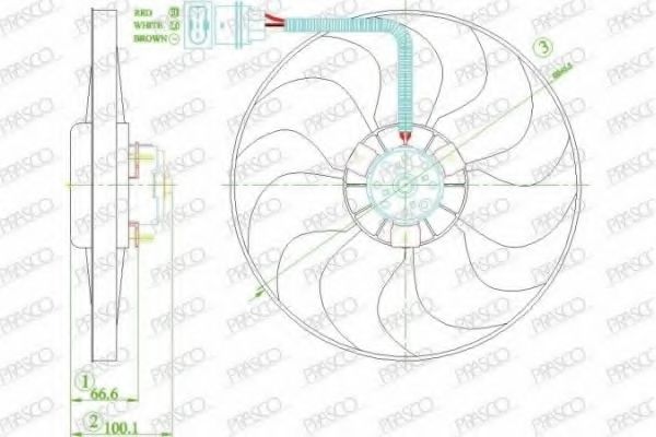 Вентилятор, охлаждение двигателя PRASCO AD0163300