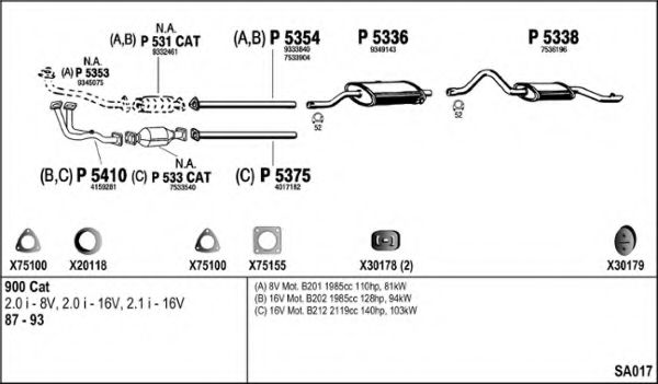 Система выпуска ОГ FENNO SA017