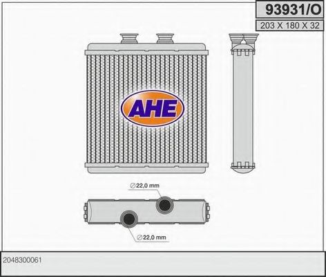 Теплообменник, отопление салона AHE 93913/O