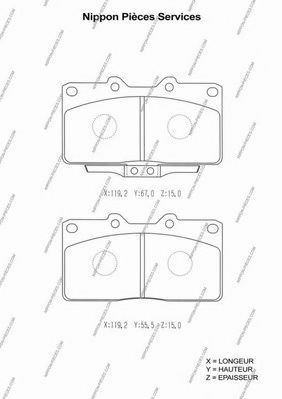Комплект тормозных колодок, дисковый тормоз NPS ADC44247