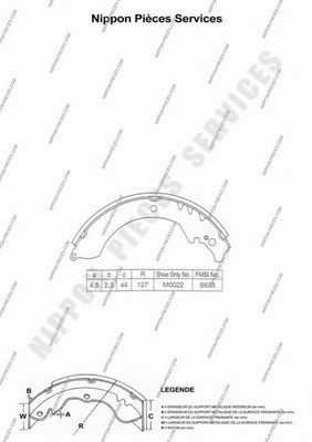 Комплект тормозных колодок NPS 5506607