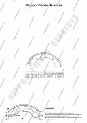 Комплект тормозных колодок NPS H350A16