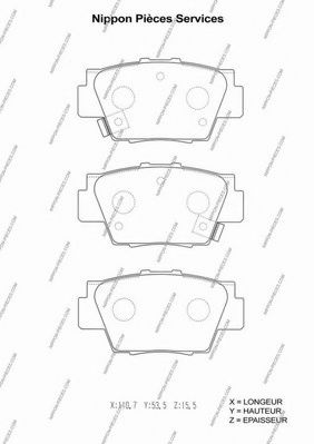 Комплект тормозных колодок, дисковый тормоз NPS H360A43