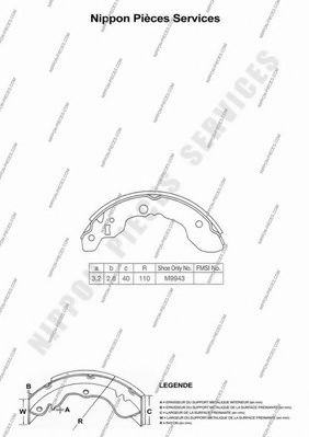 Комплект тормозных колодок NPS 1A0026310A