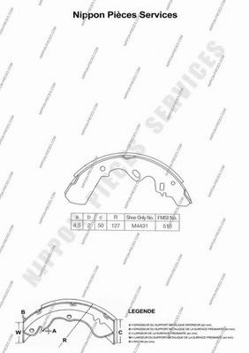 Комплект тормозных колодок NPS I350U01