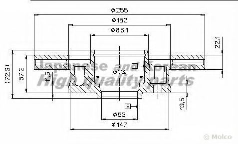 Тормозной диск ASHUKI 0990-2303