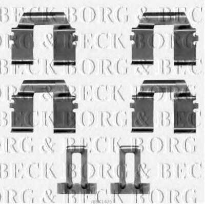Комплектующие, колодки дискового тормоза BORG & BECK BBK1476