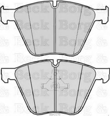 Комплект тормозных колодок, дисковый тормоз BORG & BECK BBP2270