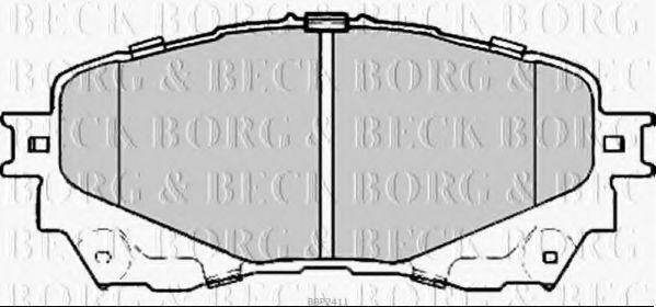 Комплект тормозных колодок, дисковый тормоз BORG & BECK BBP2411