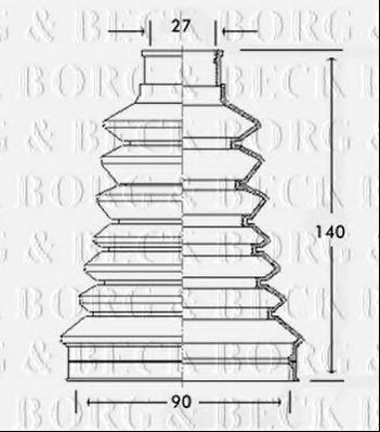 Пыльник, приводной вал BORG & BECK BCB2228