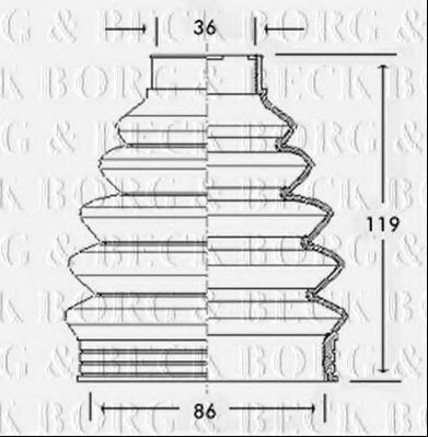 Пыльник, приводной вал BORG & BECK BCB2280