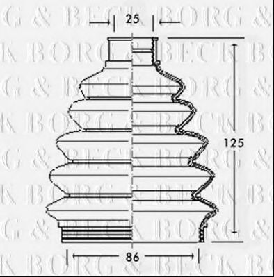 Пыльник, приводной вал BORG & BECK BCB2302R