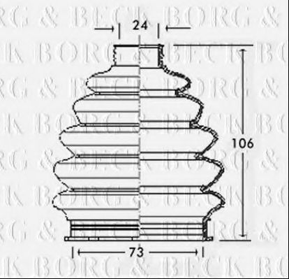 Пыльник, приводной вал BORG & BECK BCB2328