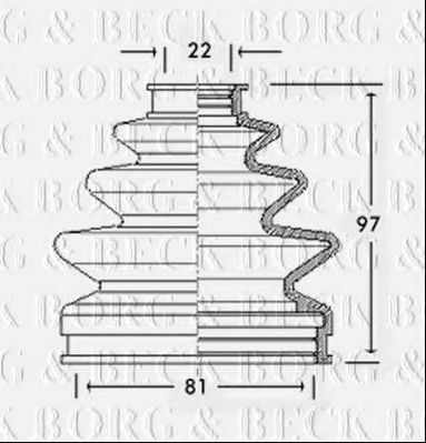 Пыльник, приводной вал BORG & BECK BCB2341