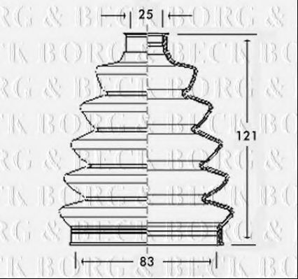 Пыльник, приводной вал BORG & BECK BCB2343