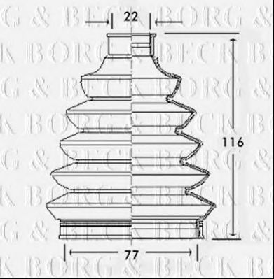 Пыльник, приводной вал BORG & BECK BCB2346