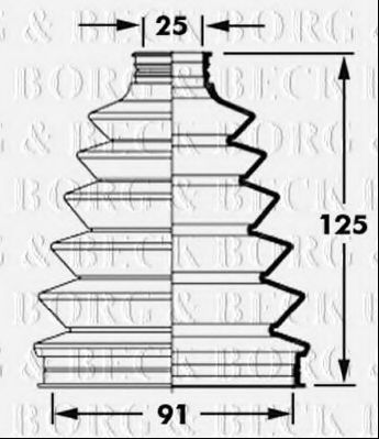 Пыльник, приводной вал BORG & BECK BCB2377
